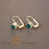 Cercei simpli si clasici cu cristal zirconia verde , Eleganta naturala