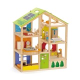 Cumpara ieftin Casa de papusi mobilata cu 3 etaje Hape 36 piese
