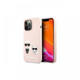 Husa iPhone 13 Pro Karl Lagerfeld Silicon Karl &amp; Choupette Roz Deschis