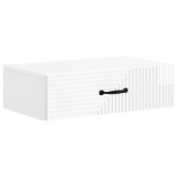 vidaXL Masă laterală montată pe perete Alb foarte lucios 898659