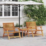 VidaXL Set dining pentru exterior 2 pcs Maro Lemn Solid de Acacia