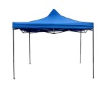 Cort pavilion metalic gradina impermeabil 3x3 m, albastru, picioare telescopice