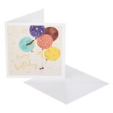Felicitare Zi de Naștere cu Baloane Colorate, 15x15 cm, cu Plic, CMCLASS