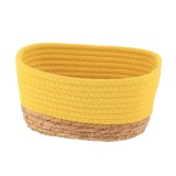 Coș Mediu Rectangular Bumbac / Iarba De Mare 21X13X12 Cm &ndash; Galben / Bej | Organizatoare Baie