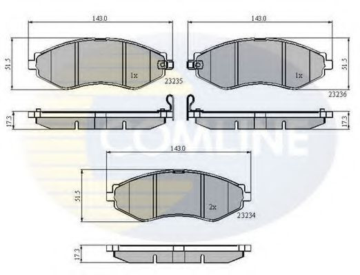 Set placute frana,frana disc DAEWOO NUBIRA Break (KLAJ) (1997 - 2016) COMLINE CBP31188