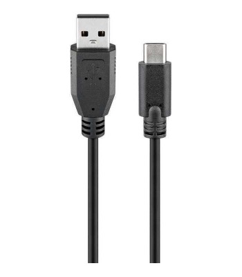 Cablu USB 2.0 tata la USB Type C tata 1.8m 3A negru Goobay foto