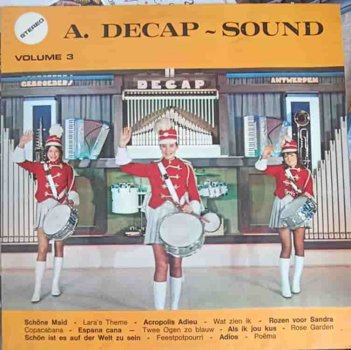 Disc vinil, LP. A. Decap - Sound Volume 3-Decap Organ Antwerp