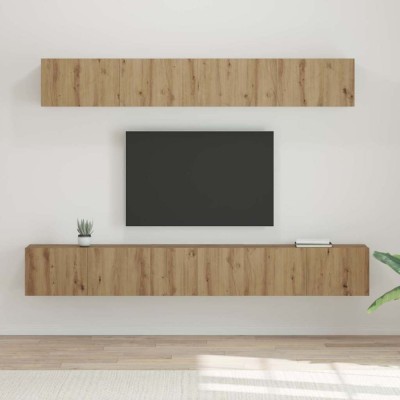 Set dulap TV 5 pcs stejar artizanal 80 x 30 x 30 cm Mediu foto