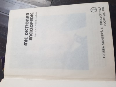 Mic dictionar enciclopedic 1986 Aj foto
