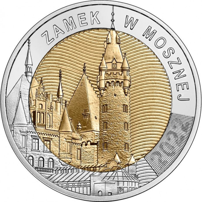 Polonia 5 Zlotych 2022 - (Moszna Castle) 24 mm, KM-New UNC !!!