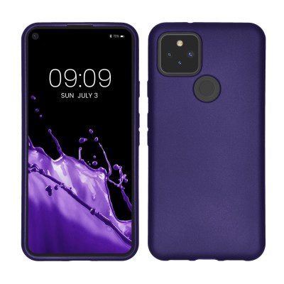 Husa kwmobile pentru Google Pixel 5, Silicon, Violet, 53565.241 foto