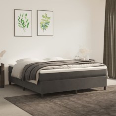 vidaXL Cadru de pat fără saltea, gri &icirc;nchis, 160x200 cm, catifea 3121127