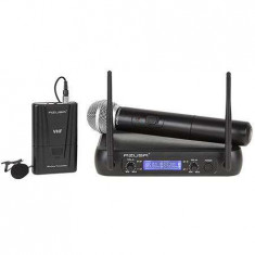 Set doua microfoane wireless (mana + clip) VHF azusa foto