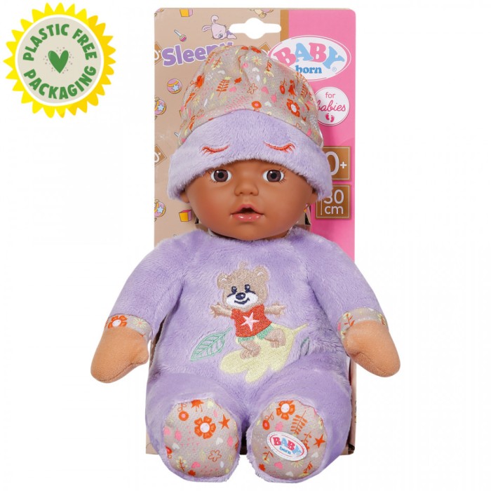 BABY born - Bebelus negru cu hainute violet 30 cm