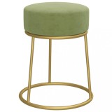 Cumpara ieftin Taburet rotund, verde mustar, catifea