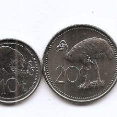 Papua Noua Guinee Set 7 -1, 2, 5, 10, 20 Toea, 1, 2 Kina 2004/14, V18, UNC !!!