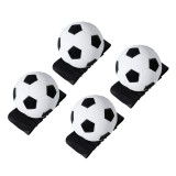 Cumpara ieftin Set 4 mingi elastice cu bratara pentru incheietura, model fotbal alb negru, minge cu revenire automata, 66 mm, jucarie antistres pentru coordonare si