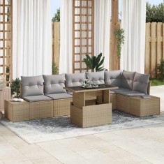vidaXL Set de canapele pentru grădină Manual 7 pcs bej și gri deschis 3349196
