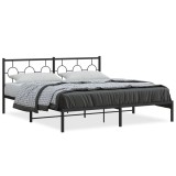 Cumpara ieftin Cadru de pat metalic cu tablie, negru, 180x200 cm