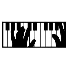 Decoratiune metalica de perete Krodesign Piano design, dimensiune 60 cm, negru, grosime 1.5 mm