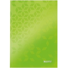 Caiet de birou WOW, carton laminat, coperta dura, certificare FSC, reciclabil, A5, 80 coli, dictando, Leitz verde