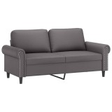 Cumpara ieftin Canapea cu 2 locuri, gri, 140 cm, piele ecologica