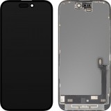 Cumpara ieftin Display cu Touchscreen MP compatibil cu Apple iPhone 16, cu Rama, Versiune Premium Soft OLED FHD 120Hz Diagnostic, Negru