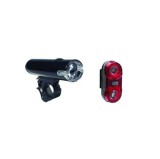 Set Far + Stop Bicicleta Condor Tork, 17 lumeni, 1 Led 1W + 2 Led, 2/3 Functii, Negru, Prindere 22.2-31.8mm