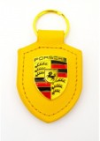 Breloc Premium piele compatibil Porsche galben