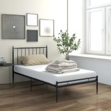 vidaXL Cadru de pat, negru, 90x200 cm, metal 325009