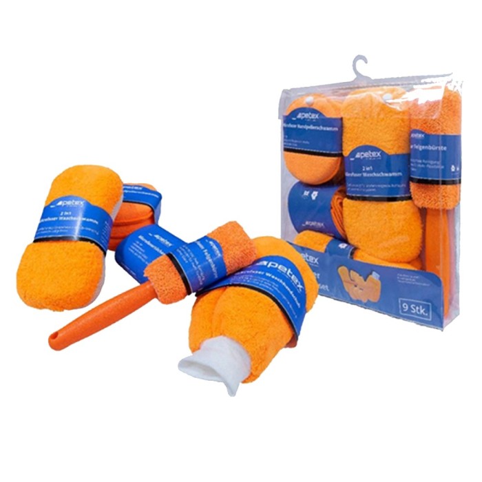 Set 9 piese din microfibra pentru curatare auto
