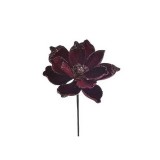 Set 2 Xmas Flowers Burgundy 62 cm