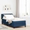 vidaXL Pat boxspring cu saltea cu saltea albastru 90 x 200 cm țesătură 3340072