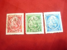 Serie mica Madona Ungaria 1932 ,3 val. stampilate