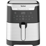 Friteuza cu aer cald Tefal Easy Fry &amp; Grill XXL EY801D15, 6.5 l, 8 programe, Ecran LCD, Timer, Oprire automata, Negru/Argintiu