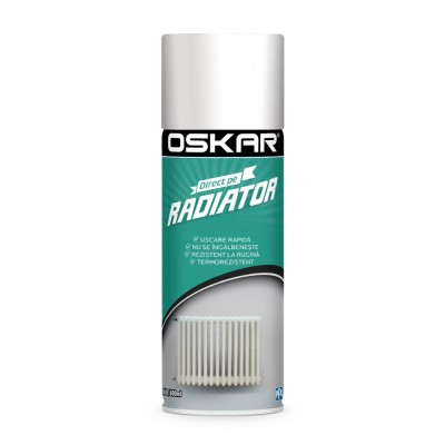Spray vopsea acrilica, Oskar Direct pe radiator, alb, 400 ml foto
