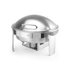 Chafing dish cu capac, Gastronorm 6 litri inox, Hendi, 465x420x(h)320 mm, tava detasabila pentru apa, suport pentru combustibil incluse foto