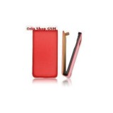 Husa Piele iPhone 5/5S/SE Slim Flip Rosu Lucios Premium