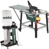 Metabo TKHS 315 M-4.2 DNB + SPA 1200 - Fierastrau circular de masa 4200 W 315x30 mm trifazat + Aspirator pentru rumegus 550 W 65 l 250 l/sec 100 mm