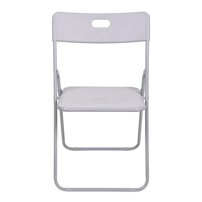 Scaun Pliabil Metalic PVC Gri 46.5x39x81 cm