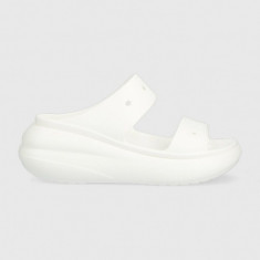 Crocs papuci CLASSIC CRUSH SANDAL femei, culoarea alb, cu platforma, 207670 207670.100-100