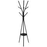 Cuier metalic 5Five cu 9 carlige, 45x40x180 cm, otel si MDF, negru Household NewTrend