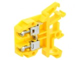 Conector Șine 0,5-4mm&sup2; 2 Borne 690V Galben