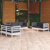 Gossi set mobilier gradina cu perne, 7 piese, lemn masiv de pin