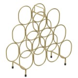 Cumpara ieftin Suport metalic sticle de vin auriu 43cm x 18cm x 42cm