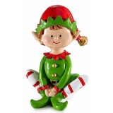 Figurina Craciun Elf polirasina multicolora II cm 4,5 x 6,5 x 7,5 H