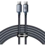 Cablu alimentare si date Baseus Crystal Shine, Fast Charging Data Cable pt. smartphone, USB Type-C la USB Type-C 100W, 2m, braided, negru