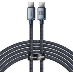 Cablu alimentare si date Baseus Crystal Shine, Fast Charging Data Cable pt. smartphone, USB Type-C la USB Type-C 100W, 2m, braided, negru