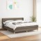 vidaXL Pat box spring cu saltea, gri taupe, 160x200 cm material textil 3130365