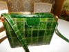 Poseta vintage deosebita , piele crocodil, verde , Spania, Geanta de umar